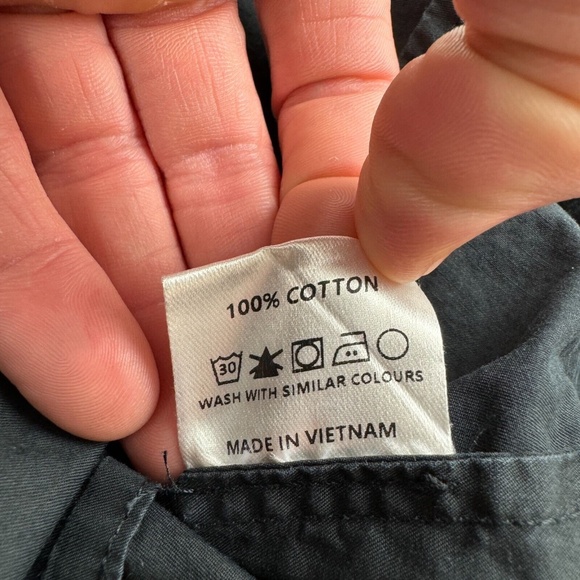 Christopher Shannon Mens Size L Button Up Short Sleeve Shirt Black - Picture 6 of 7